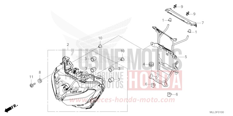 HEADLIGHT for CB1000F "Big One" GRAND PRIX RED (R380) from 2025